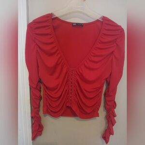 Zara Scrunch Pink Cardigan